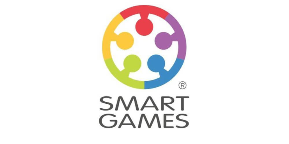 Smart Games and Smart Toys Logo featured in red, purple, blue, green, and yellow.