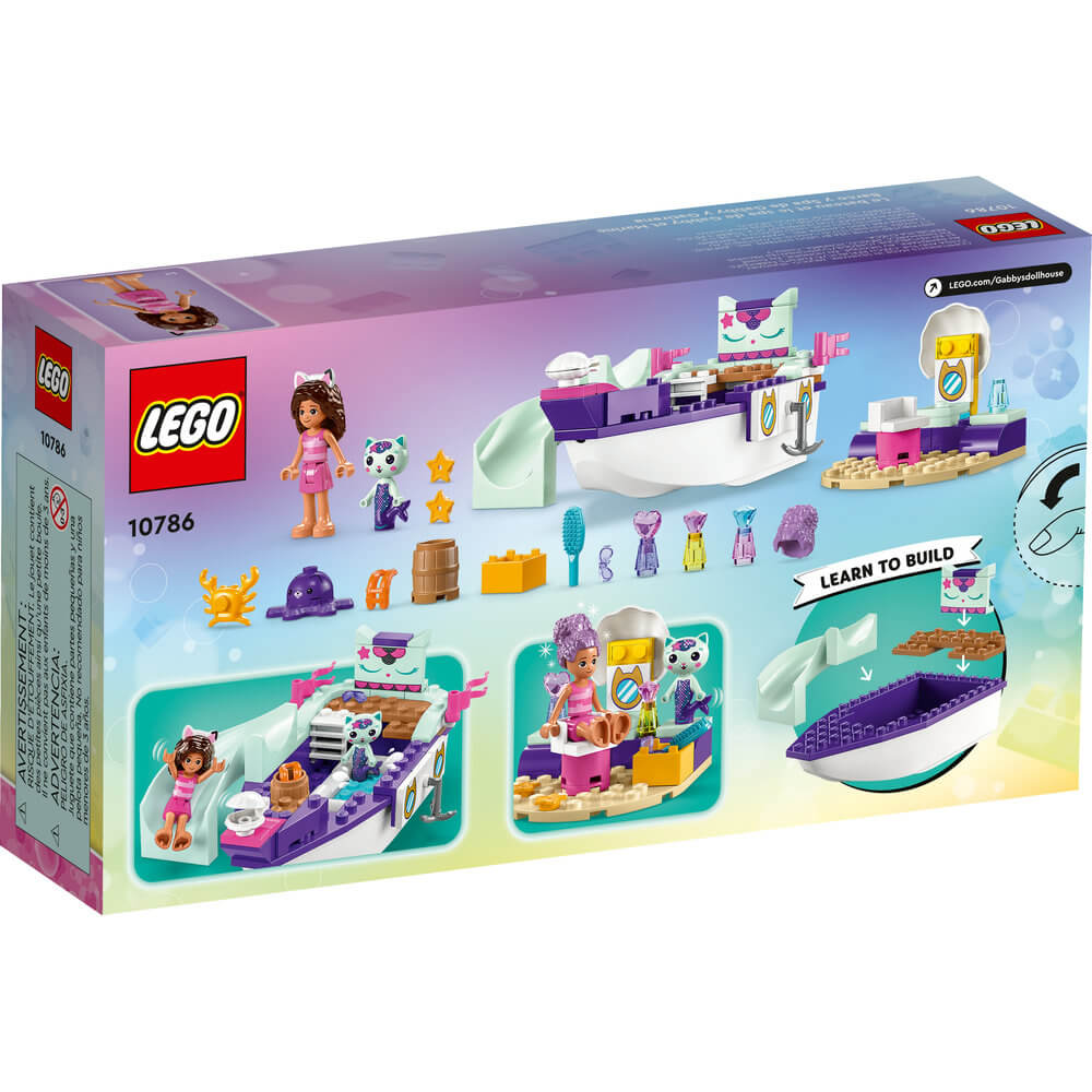 LEGO® Gabby & MerCat’s Ship & Spa 10786 Building Toy Set (88 Pieces) back of the box