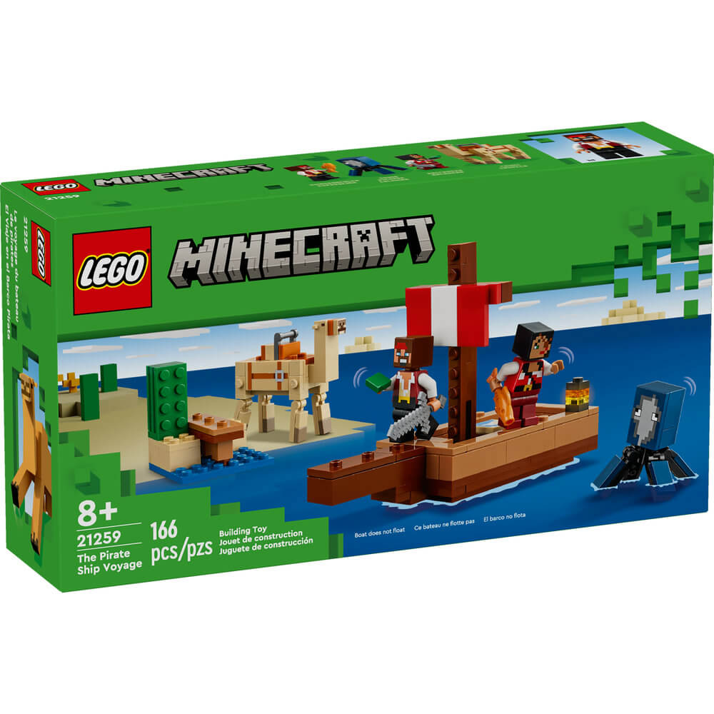 LEGO® Minecraft The Pirate Ship Voyage 166 Piece Building Set (21259)