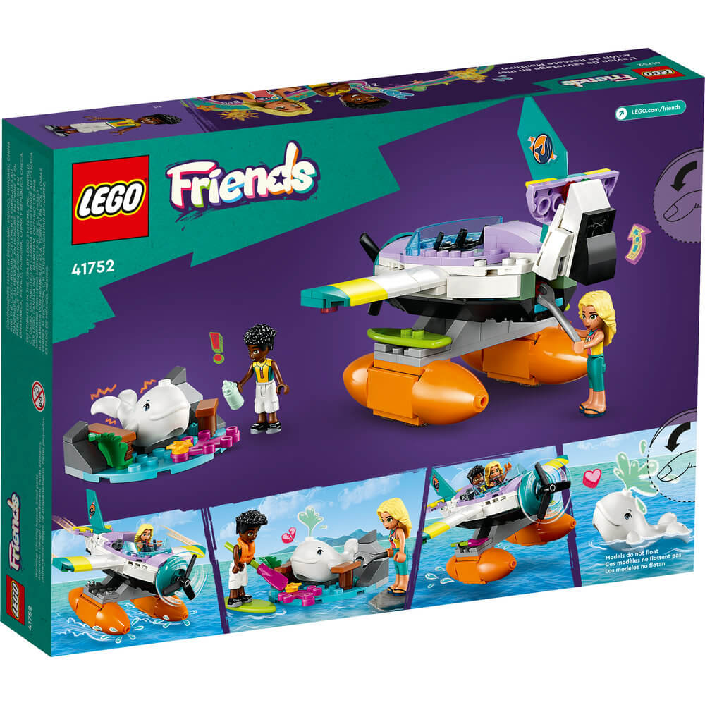 LEGO® Friends Sea Rescue Plane 41752 Building Toy Set (203 Pieces) back of the box