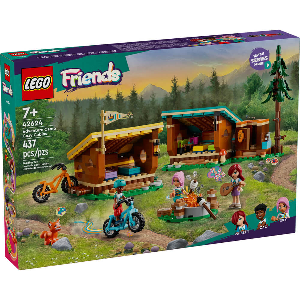 LEGO® Friends Adventure Camp Cozy Cabins 437 Piece Building Set (42624)