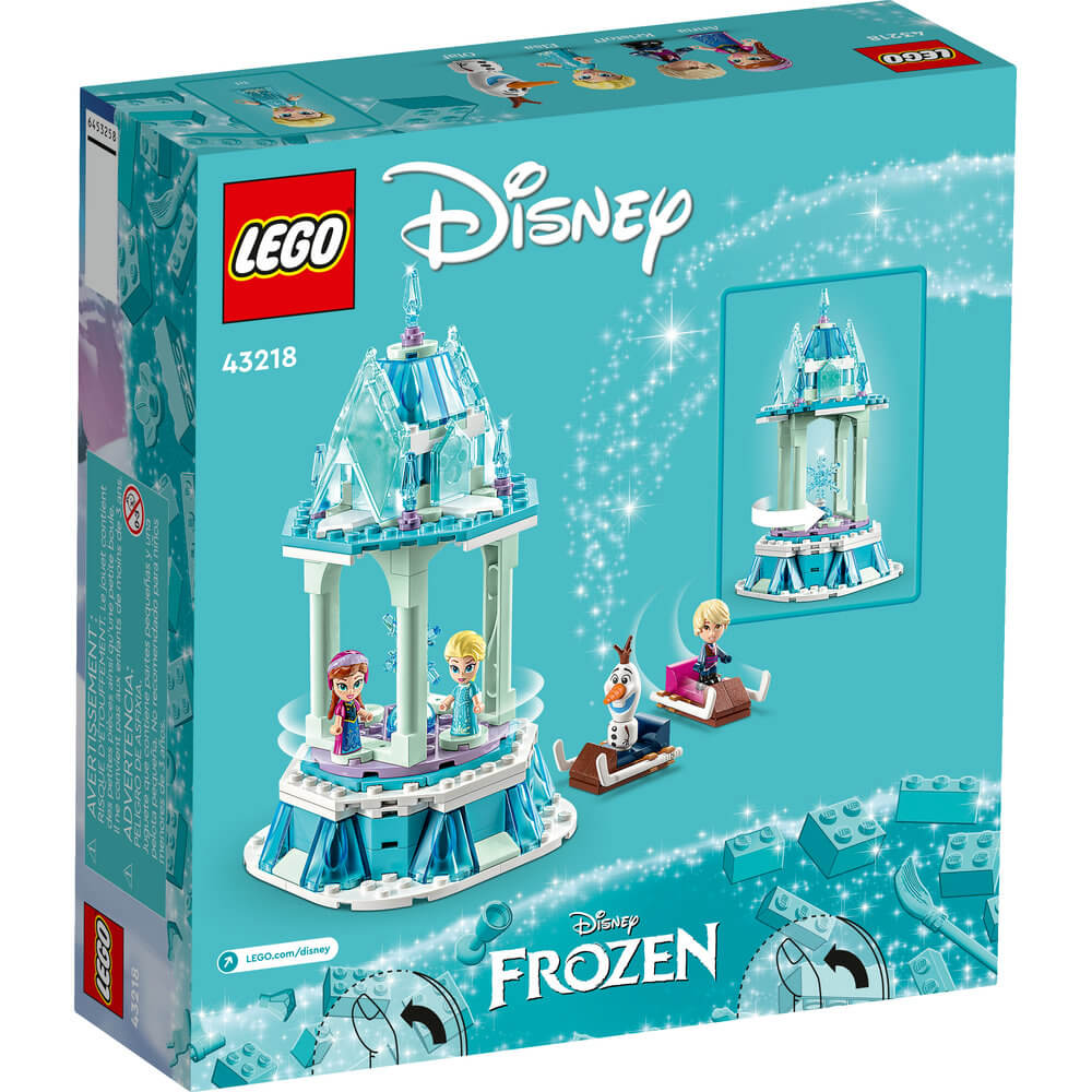 LEGO® Disney Anna and Elsa’s Magical Carousel 43218 Building Toy Set (175 Pieces) Back of the box