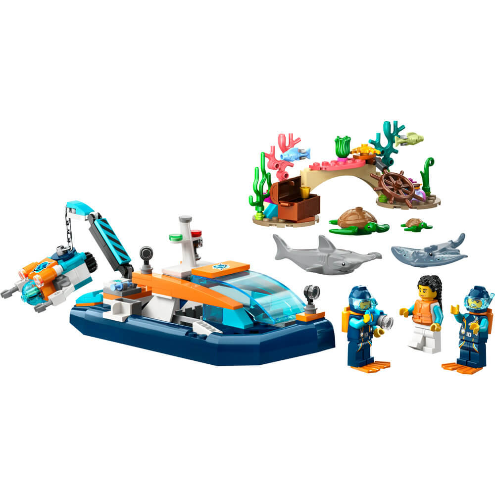 LEGO® City Explorer Diving Boat 60377 Building Toy Set (182 Pieces)