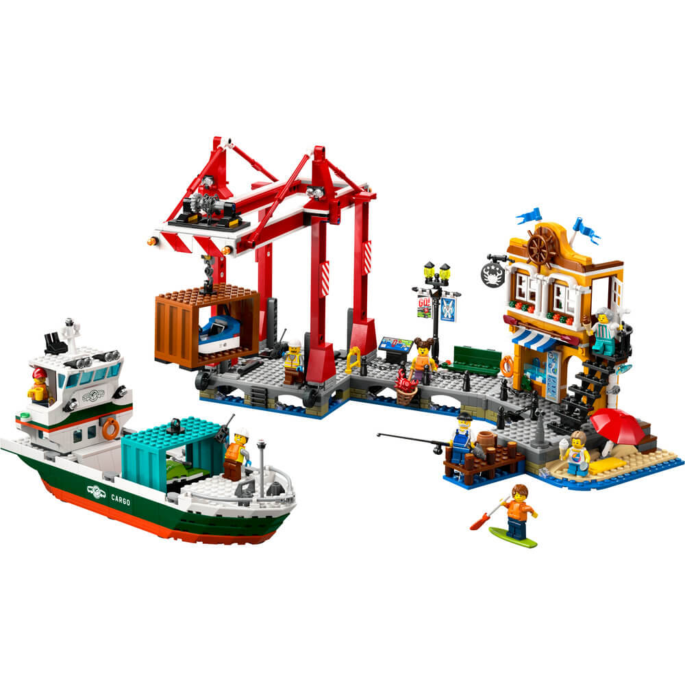 LEGO® City Seaside Harbor with Cargo Ship 1226 Piece Building Set (60422)