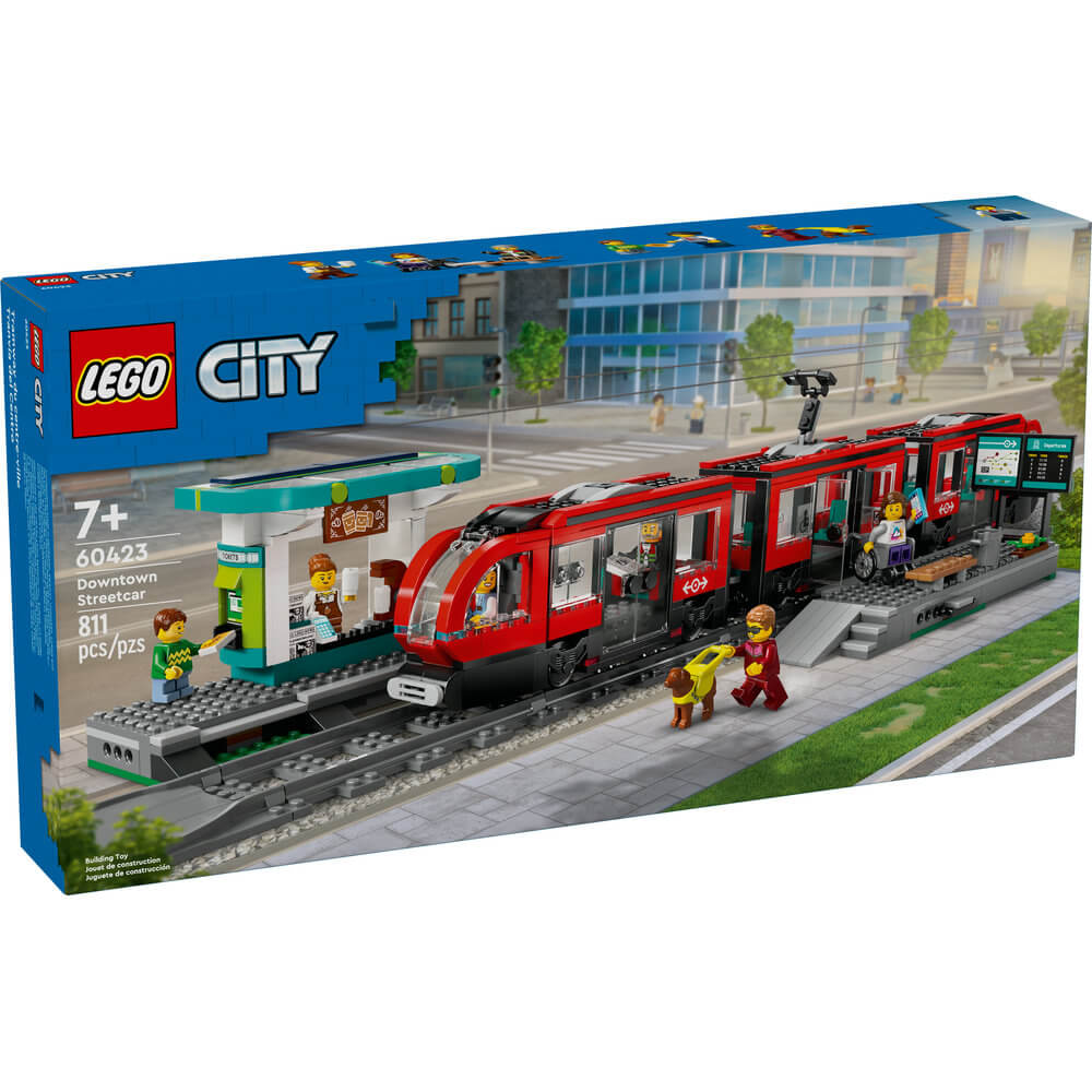 LEGO® City Downtown Streetcar and Station 811 Piece Building Set (60423)