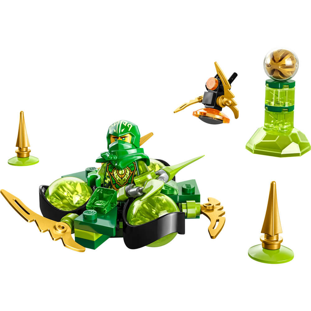 The LEGO® NINJAGO® Lloyd’s Dragon Power Spinjitzu Spin 71779 Building Toy Set (56 Pieces) all built 