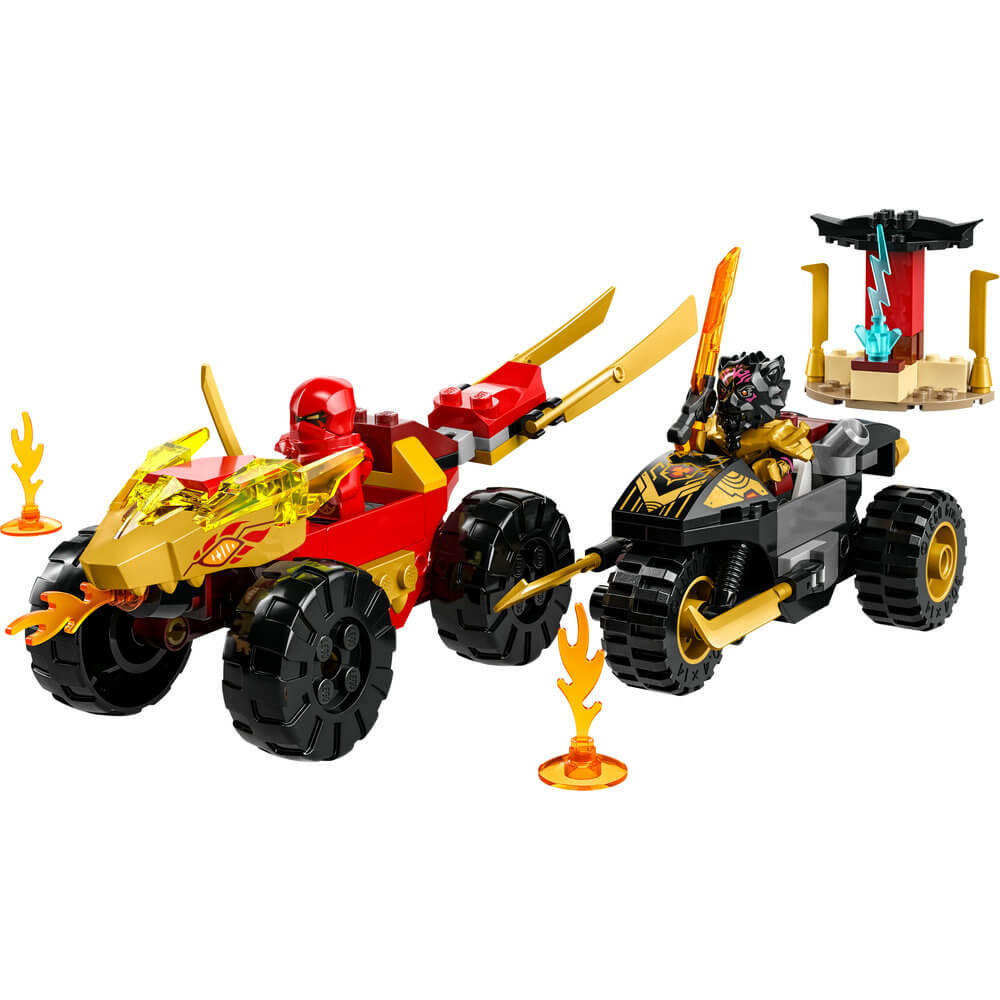 LEGO® NINJAGO® Kai and Ras’s Car and Bike Battle 71789 Building Toy Set (103 Pieces)