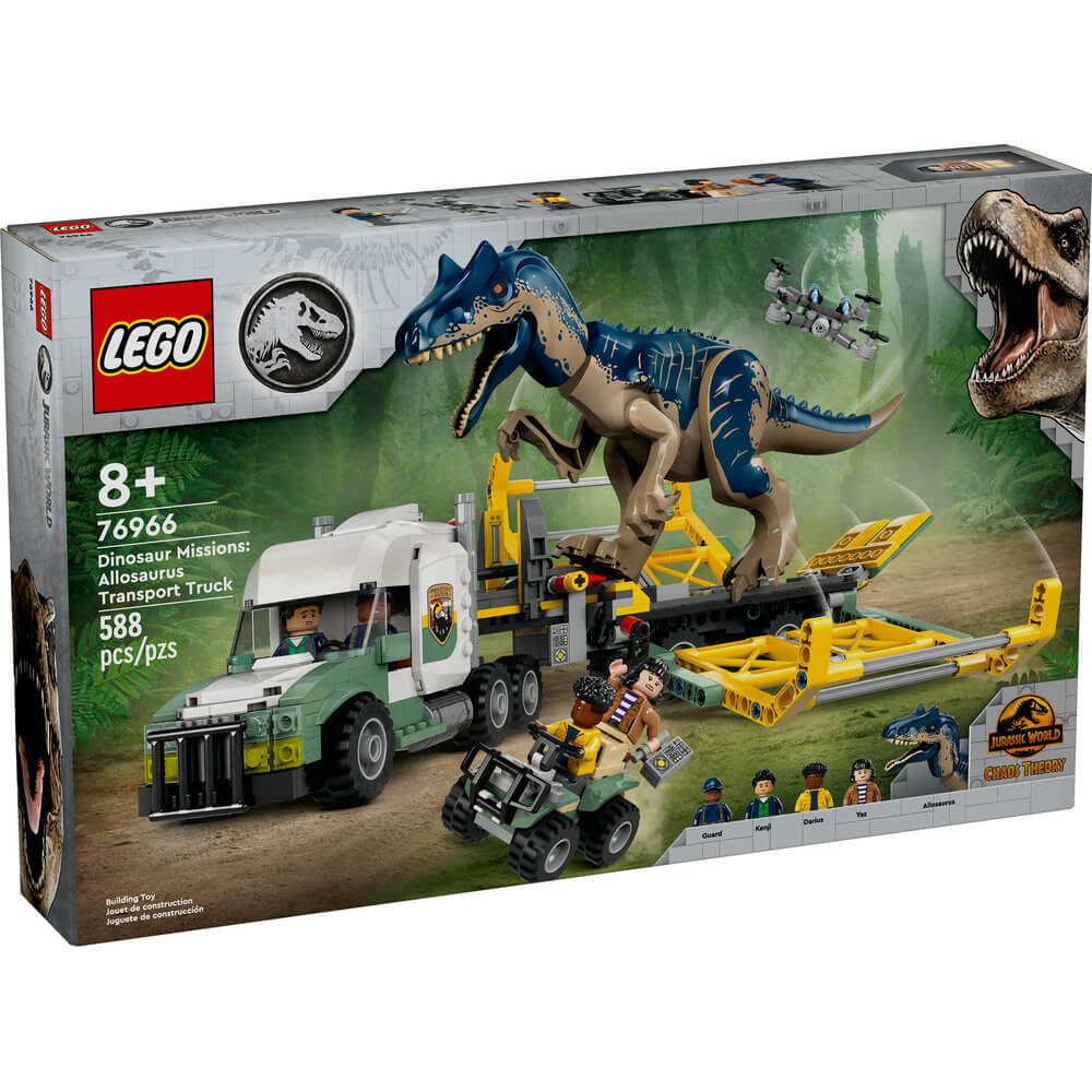 LEGO® Jurassic World Dinosaur Missions: Allosaurus Transport Truck 588 Piece Building Set (76966)