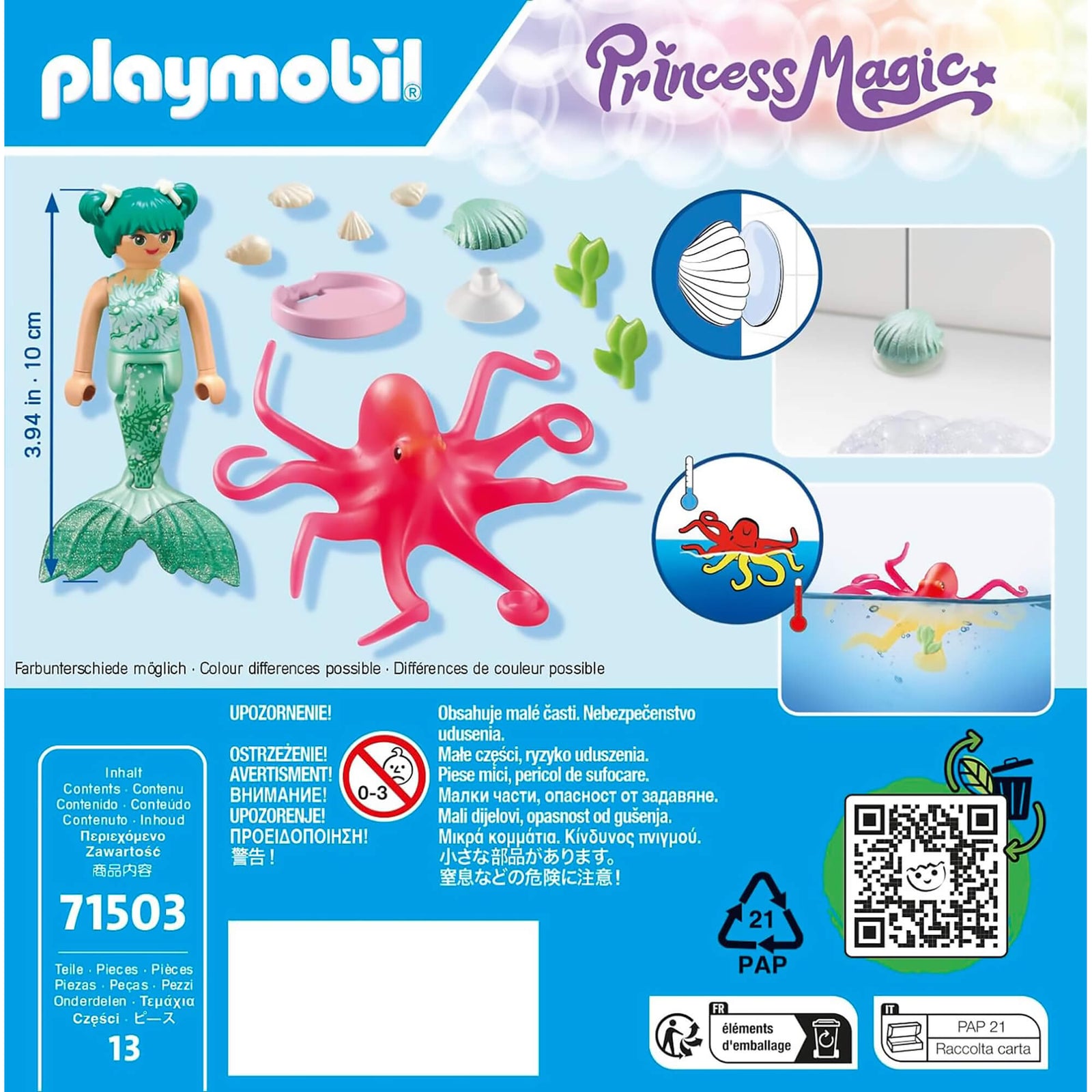 PLAYMOBIL Princess Magic Mermaid with Octopus 71503 back of the box