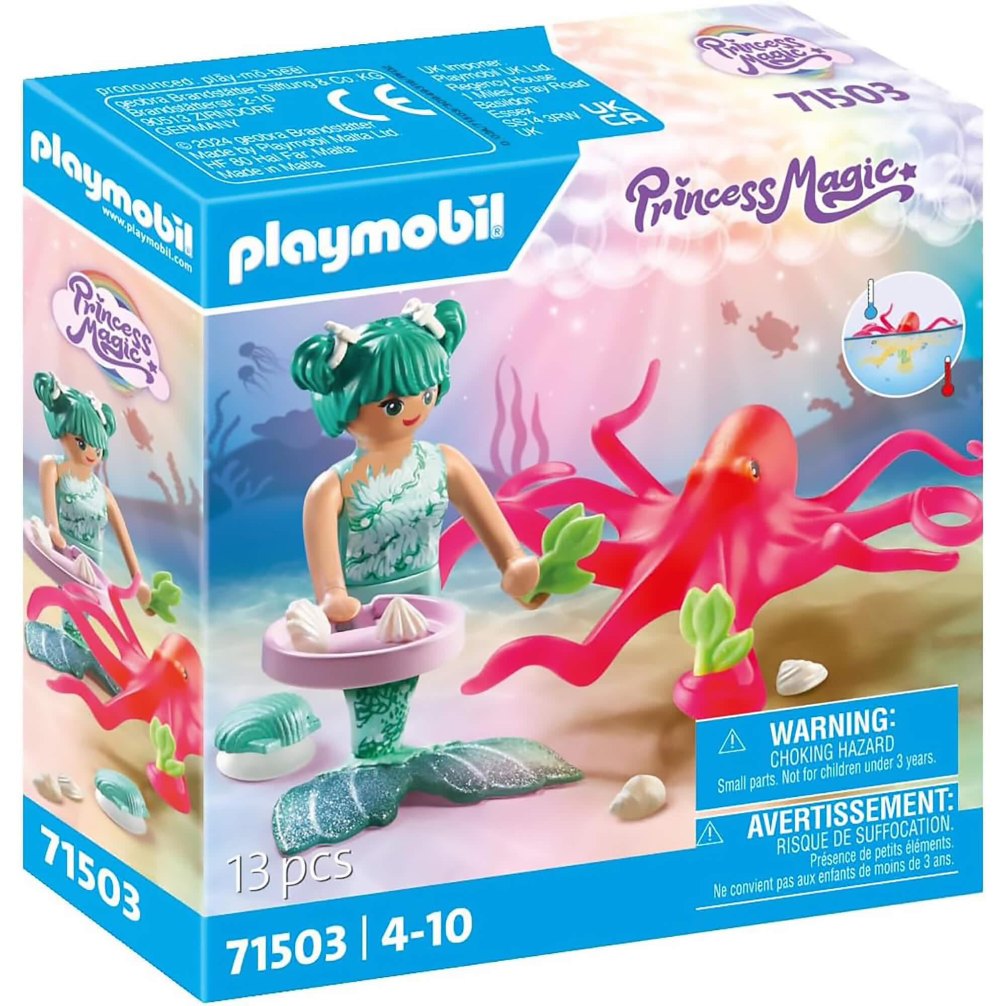 PLAYMOBIL Princess Magic Mermaid with Octopus 71503 Font of the box