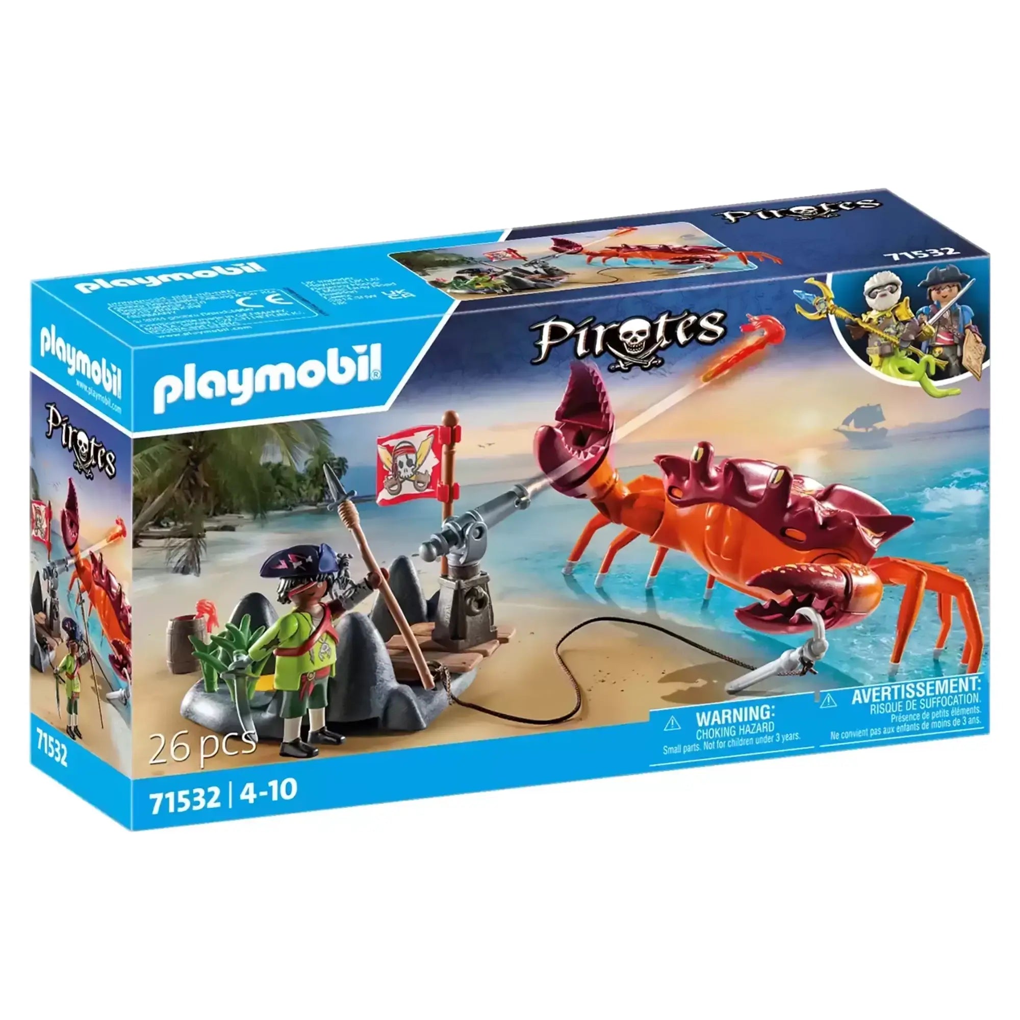 Playmobil Pirates Battle Against the Giant Crab Playset 71532 front of the box