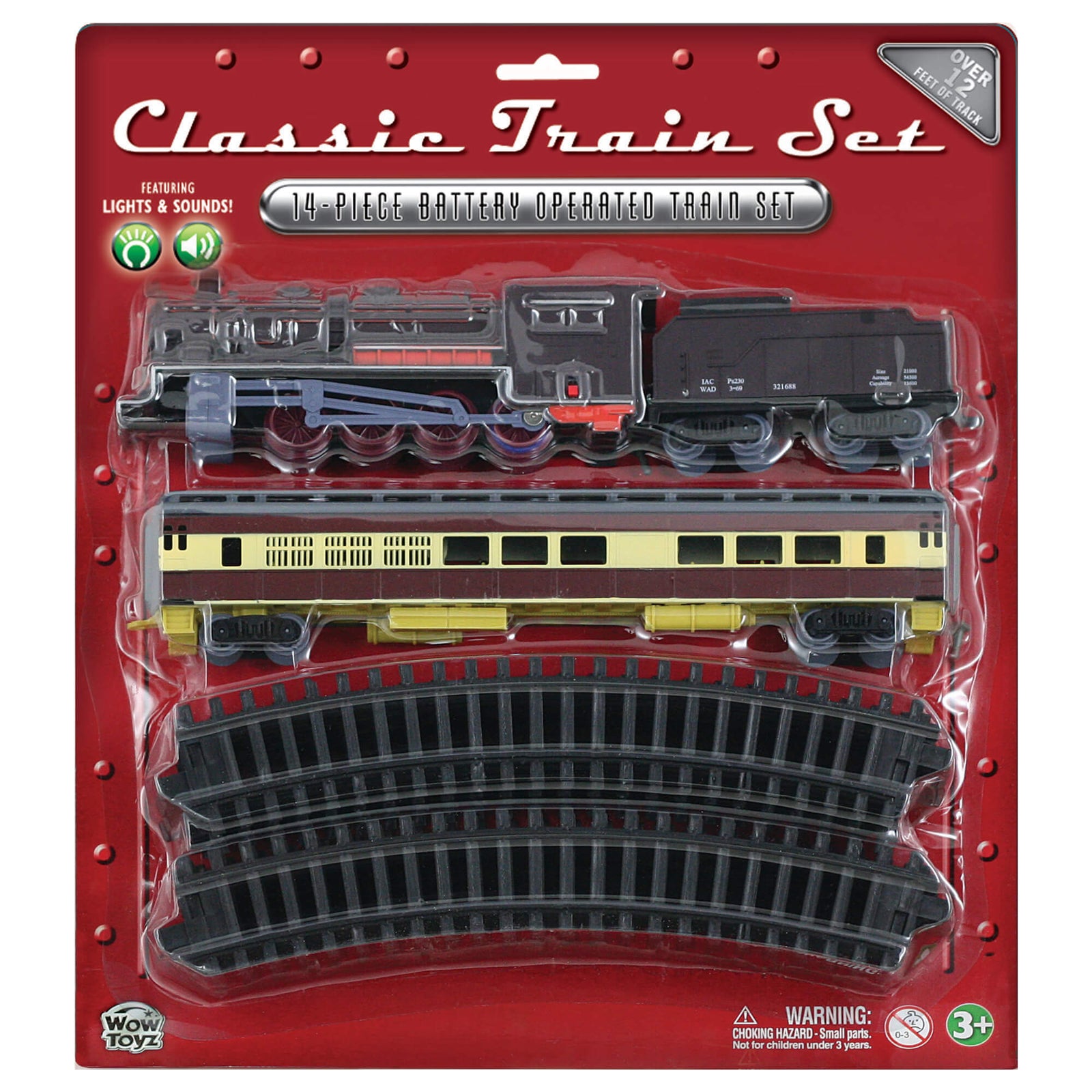 Classic 14-Piece Battery Operated Train and Tracks Set (Style May Vary)