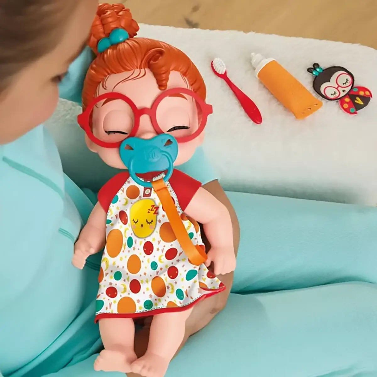 Baby Alive Lil Dreamer Dottie Doodle Red Hair sleeping