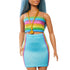 Barbie Fashionistas Doll with Blue Hair & Rainbow Top #218