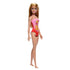 Beach Barbie Doll With Blond Hair Wearing Pink Palm Tree-Print Swimsuit