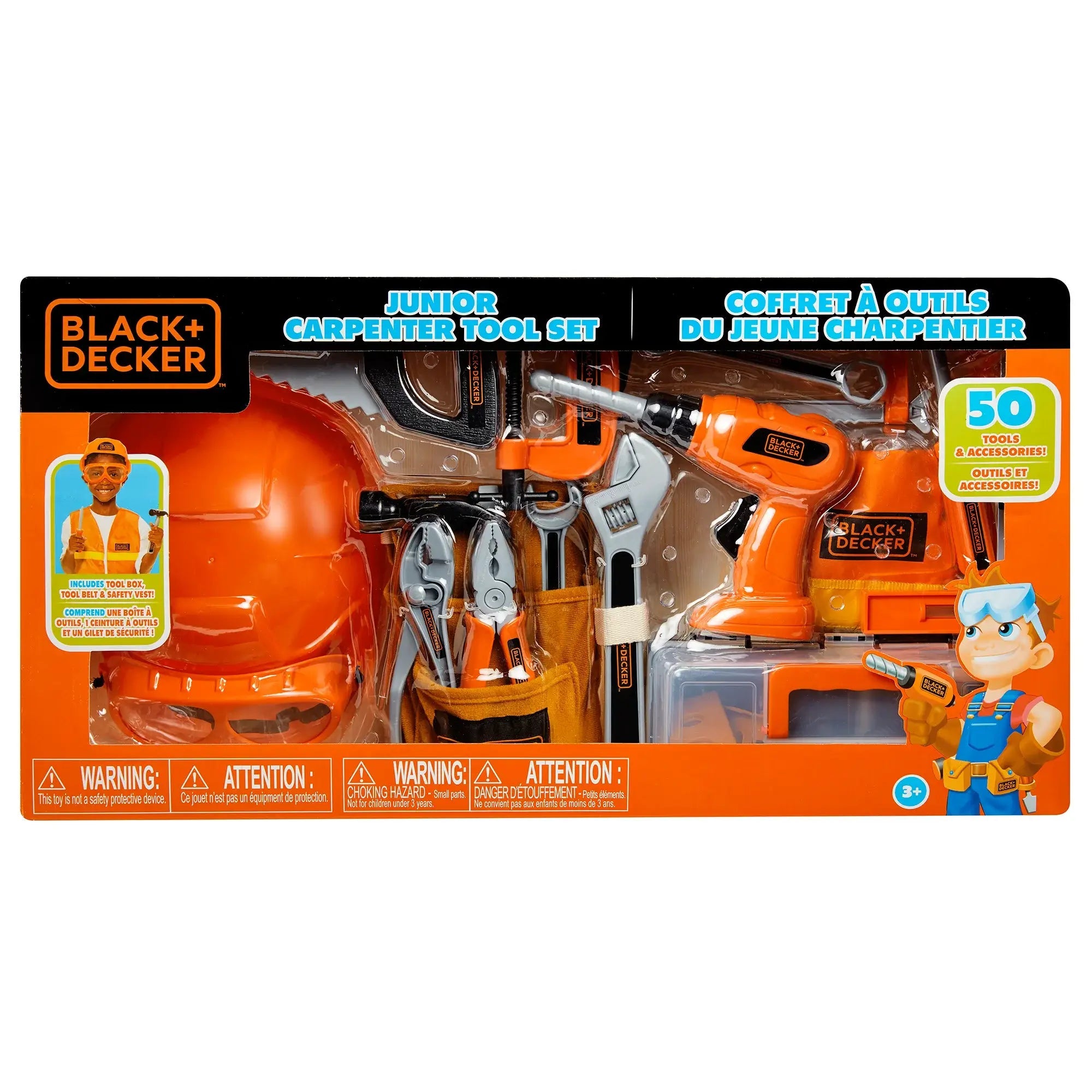 Black and Decker Junior Carpenter 50-Piece Tool Set front of the package