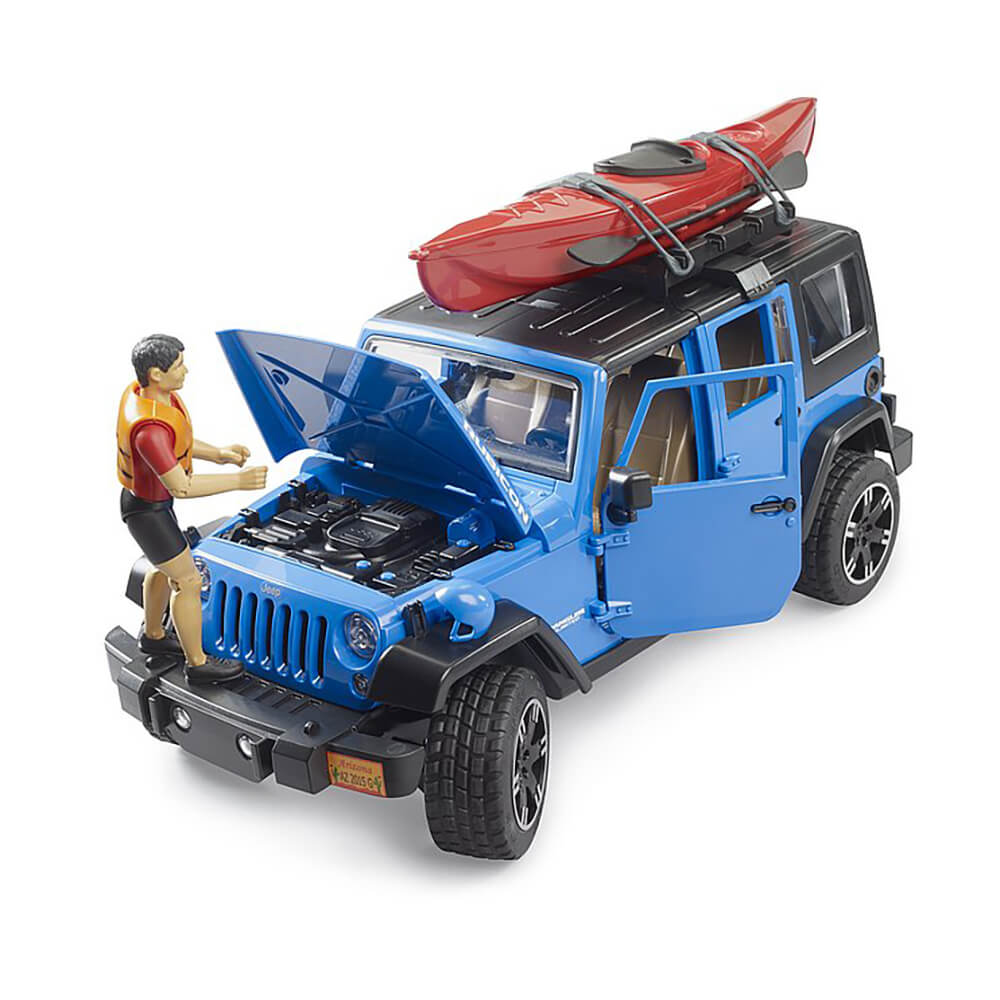 Bruder Jeep Wrangler Rubicon Unlimited with Kayak and Kayaker