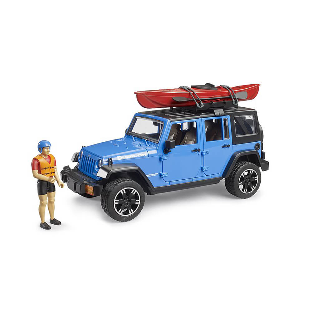 Bruder Jeep Wrangler Rubicon Unlimited with Kayak and Kayaker