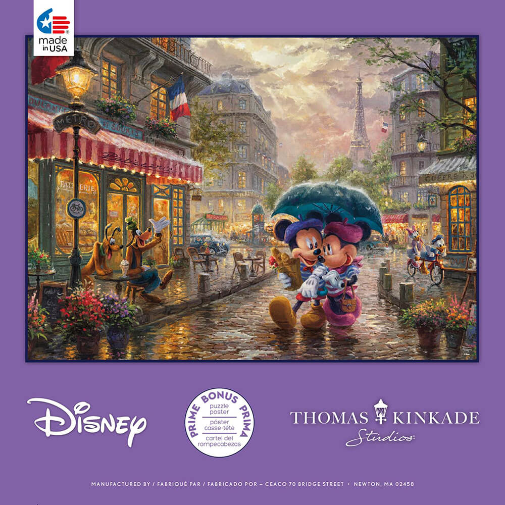 Ceaco Thomas Kinkade Disney's Mickey and Minnie in Paris 1000 Piece Jigsaw Puzzle