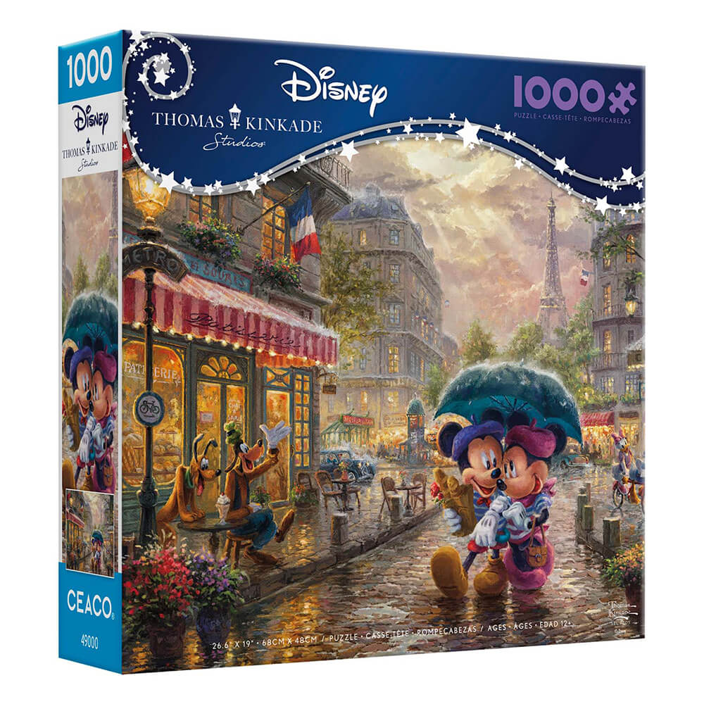 Ceaco Thomas Kinkade Disney's Mickey and Minnie in Paris 1000 Piece Jigsaw Puzzle