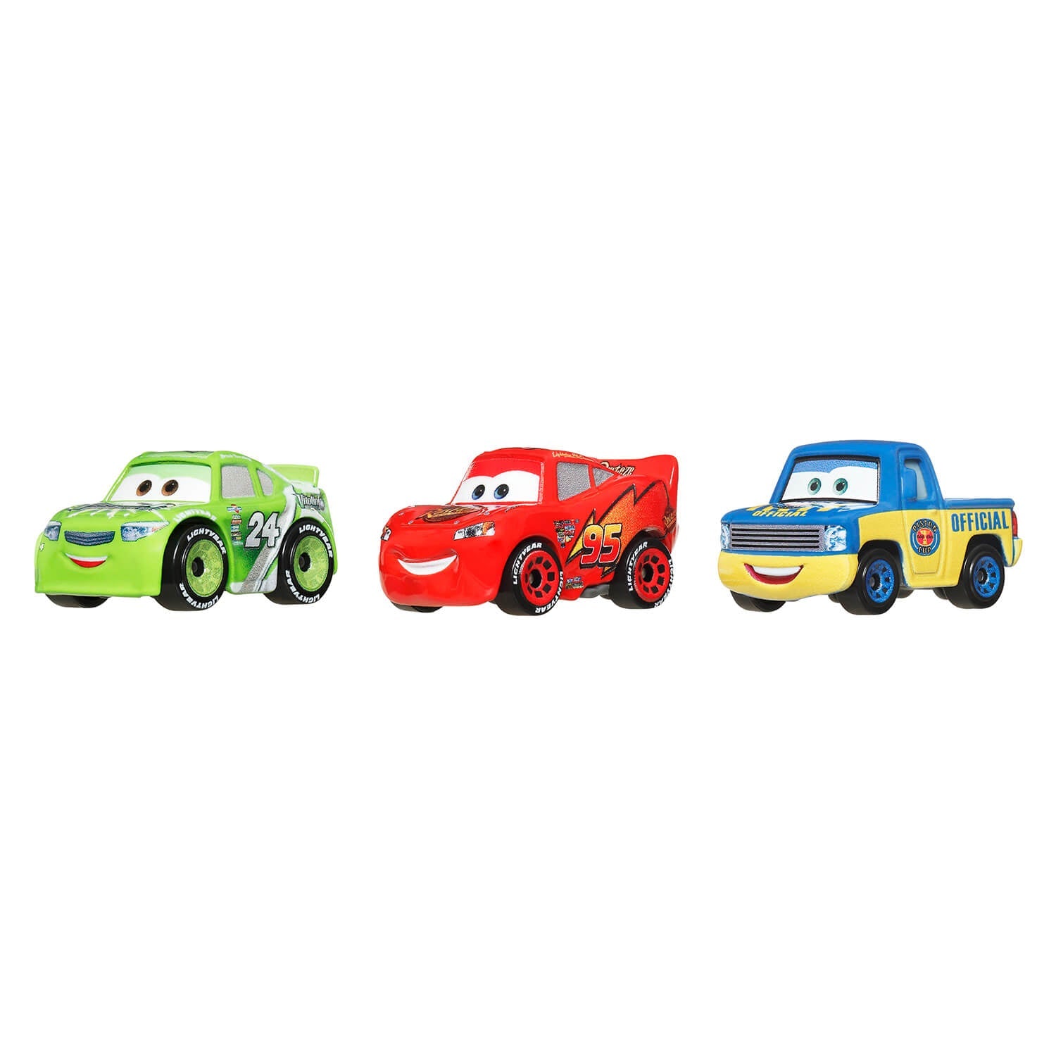 Disney And Pixar Cars Mini Racers 3-Pack (Brick Yardley, Lightning McQueen, Dexter Hoover)