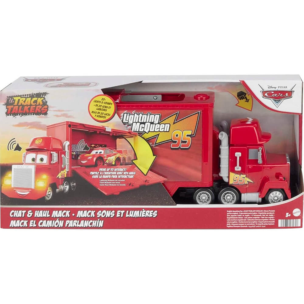 Disney Pixar Cars Track Talkers Chat & Haul Mack packaging