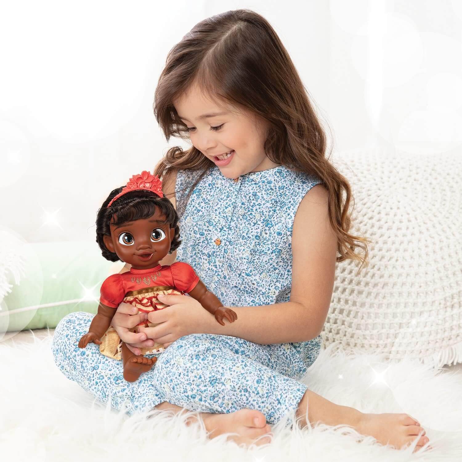 Disney Princess Moana Deluxe Baby Doll with girl