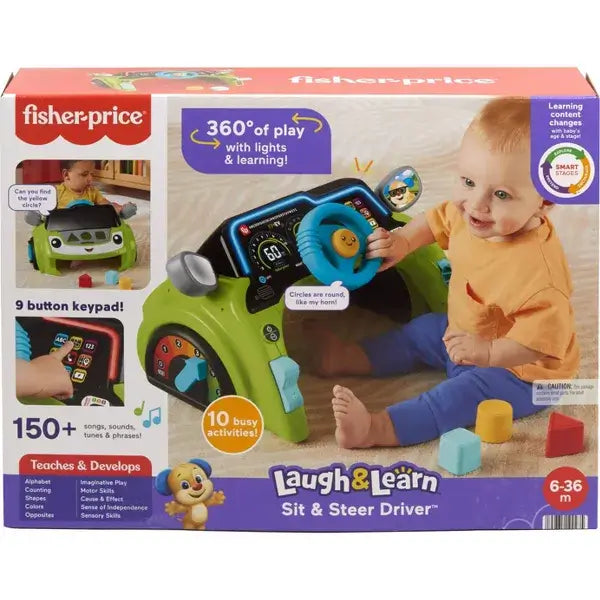 Fisher-Price Laugh & Learn Sit & Steer Driver Activity Center packaging