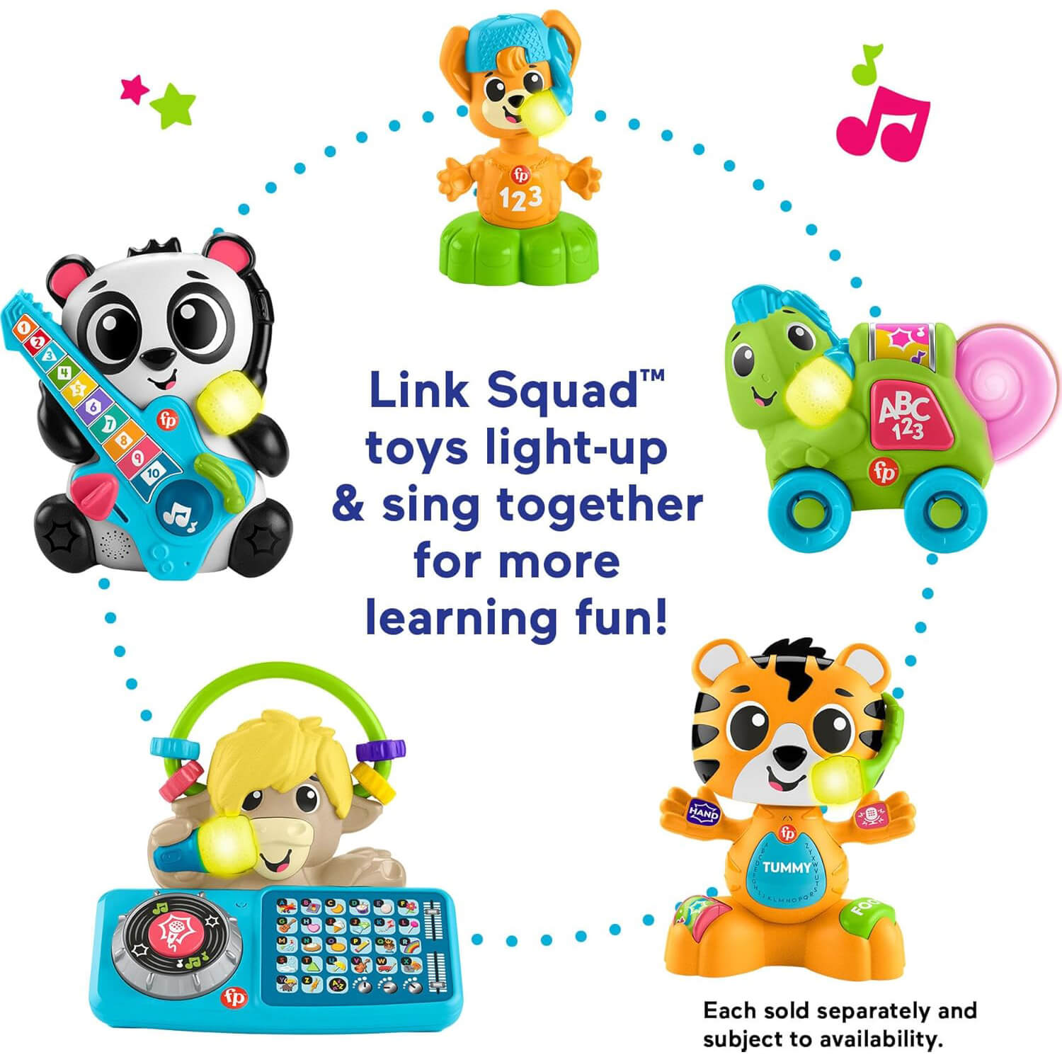 Fisher-Price Link Squad Crawl ‘n Colors Chameleon Baby Learning Toy each sold separately