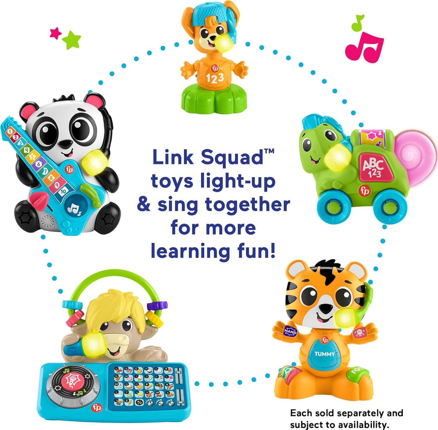 Fisher-Price Link Squad Opposites Fox Baby Learning Toy link together, each sold separatley