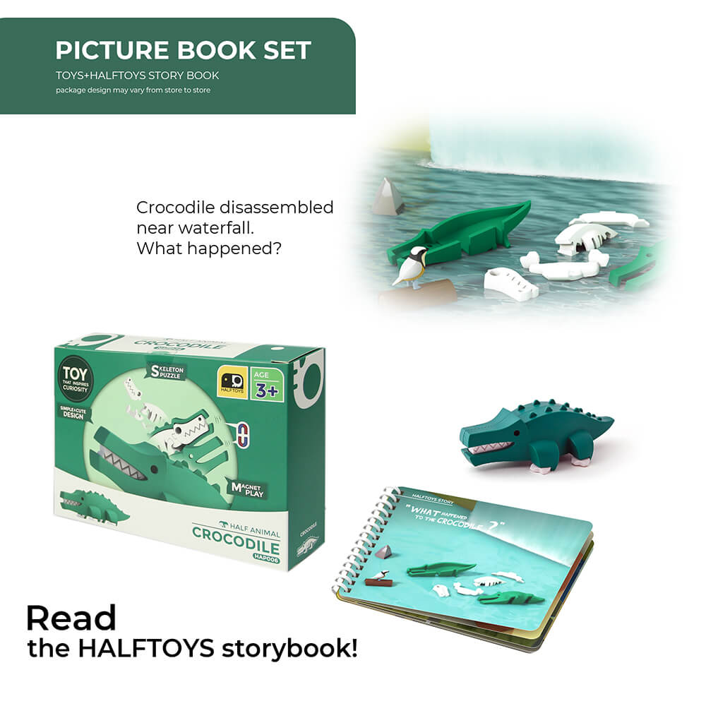 HALFTOYS Half Animal Crocodile and book