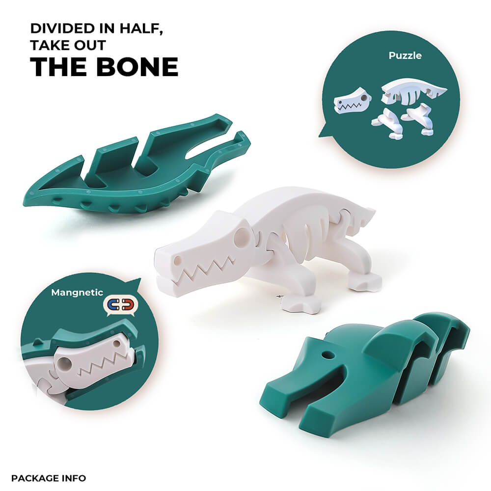 how the HALFTOYS Half Animal Crocodile comes apart 