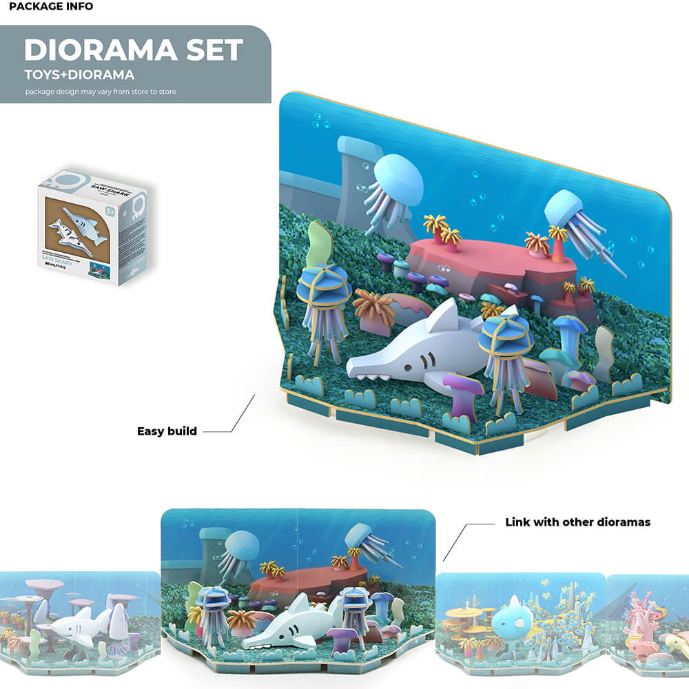 HALFTOYS Half Ocean Saw Shark with diorama 