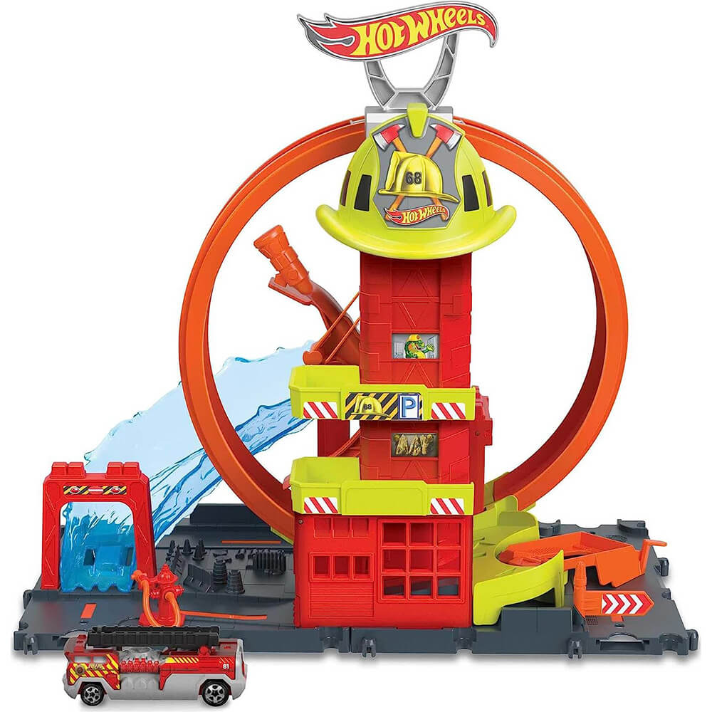 Hot Wheels City Super Loop Fire Station