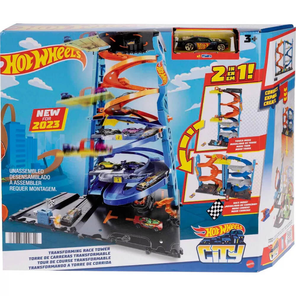 Hot Wheels City Transforming Race Tower Playset box