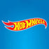 Hot Wheels logo in its classic red and yellow colors with a blue background