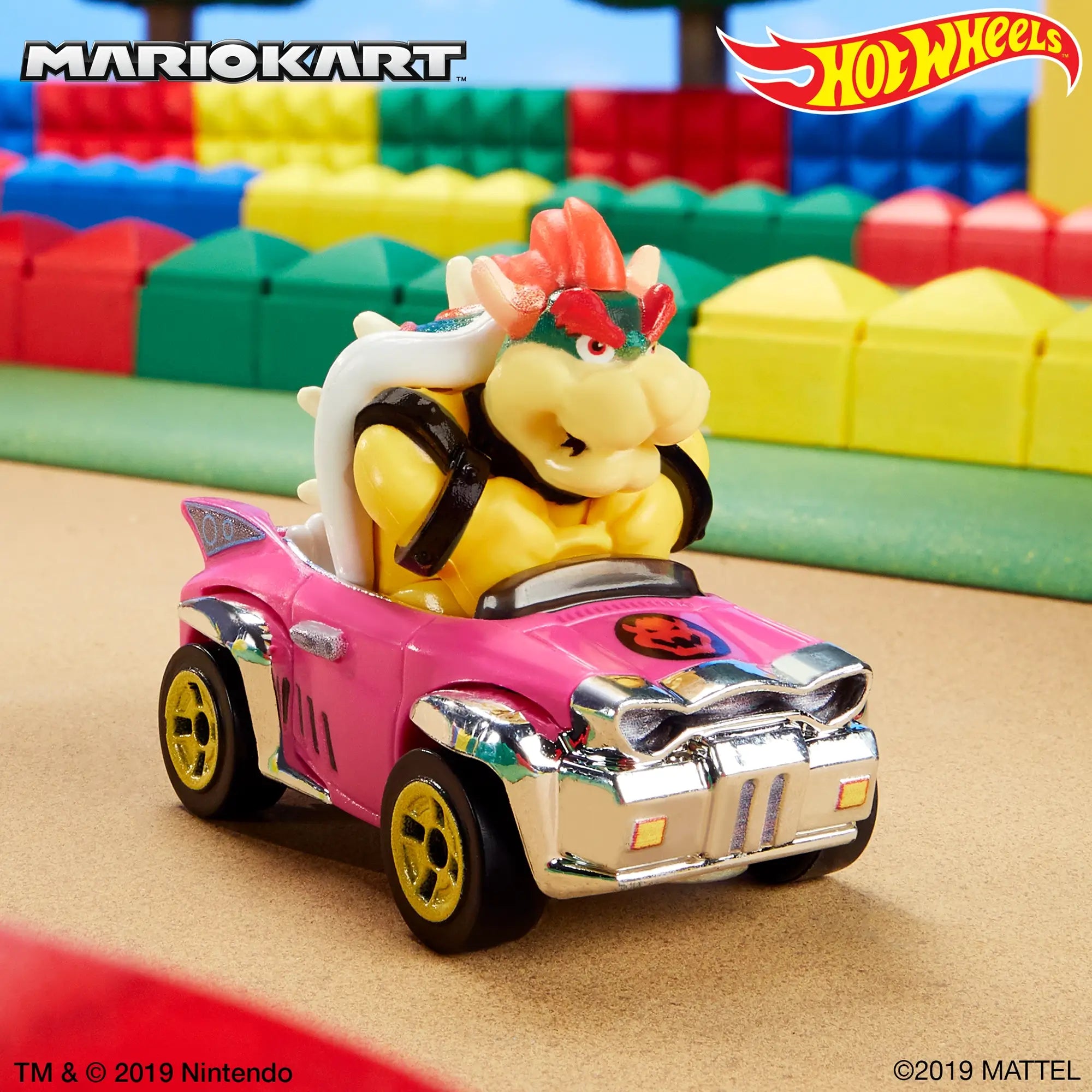 Bowser Badwagon shown in Pink on a pretend track.