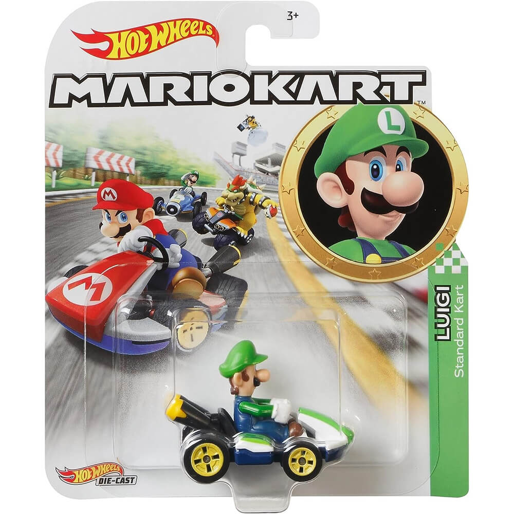 Hot Wheels Mario Kart Luigi Standard Kart Vehicle