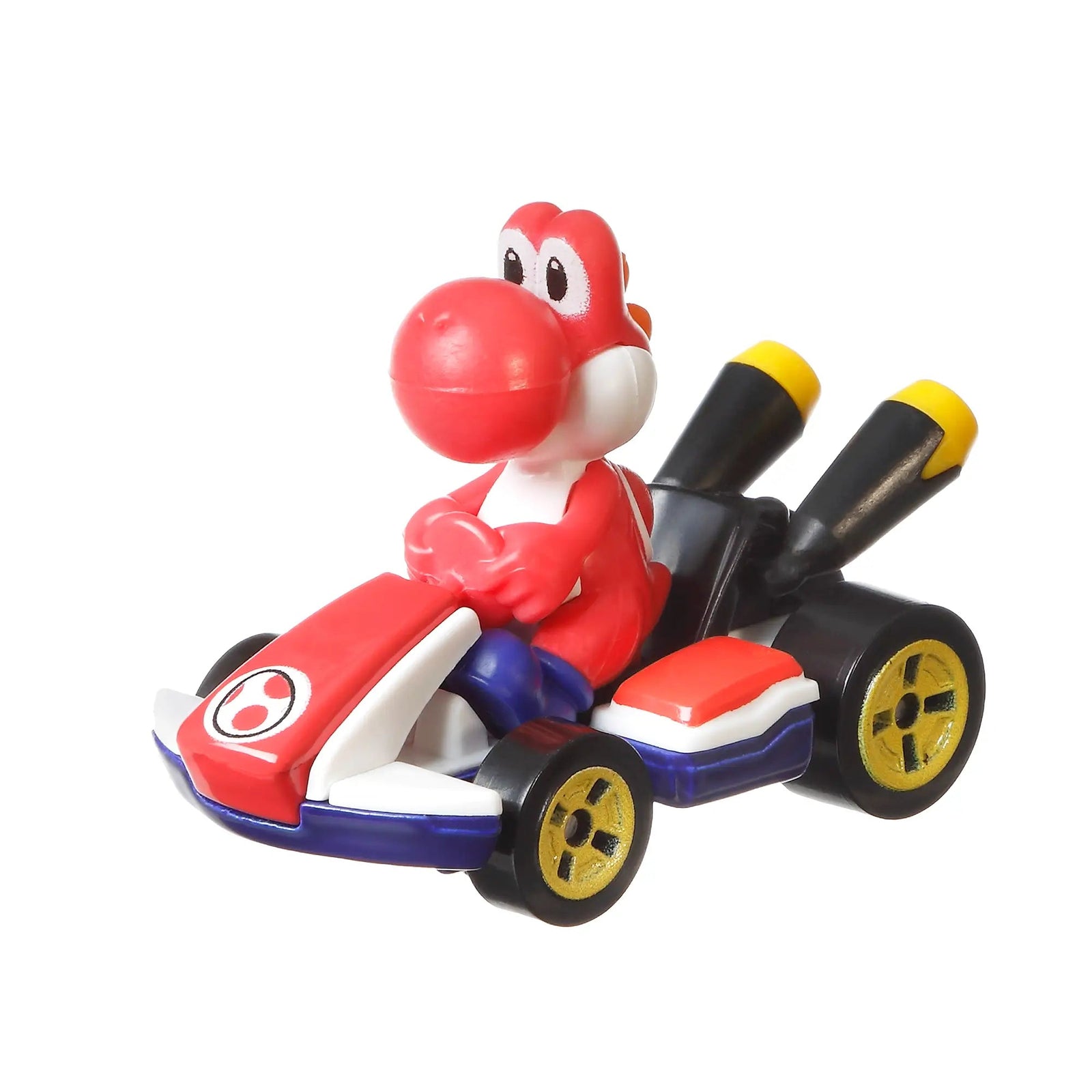 Hot Wheels Mario Kart Red Yoshi Standard Kart Vehicle side view