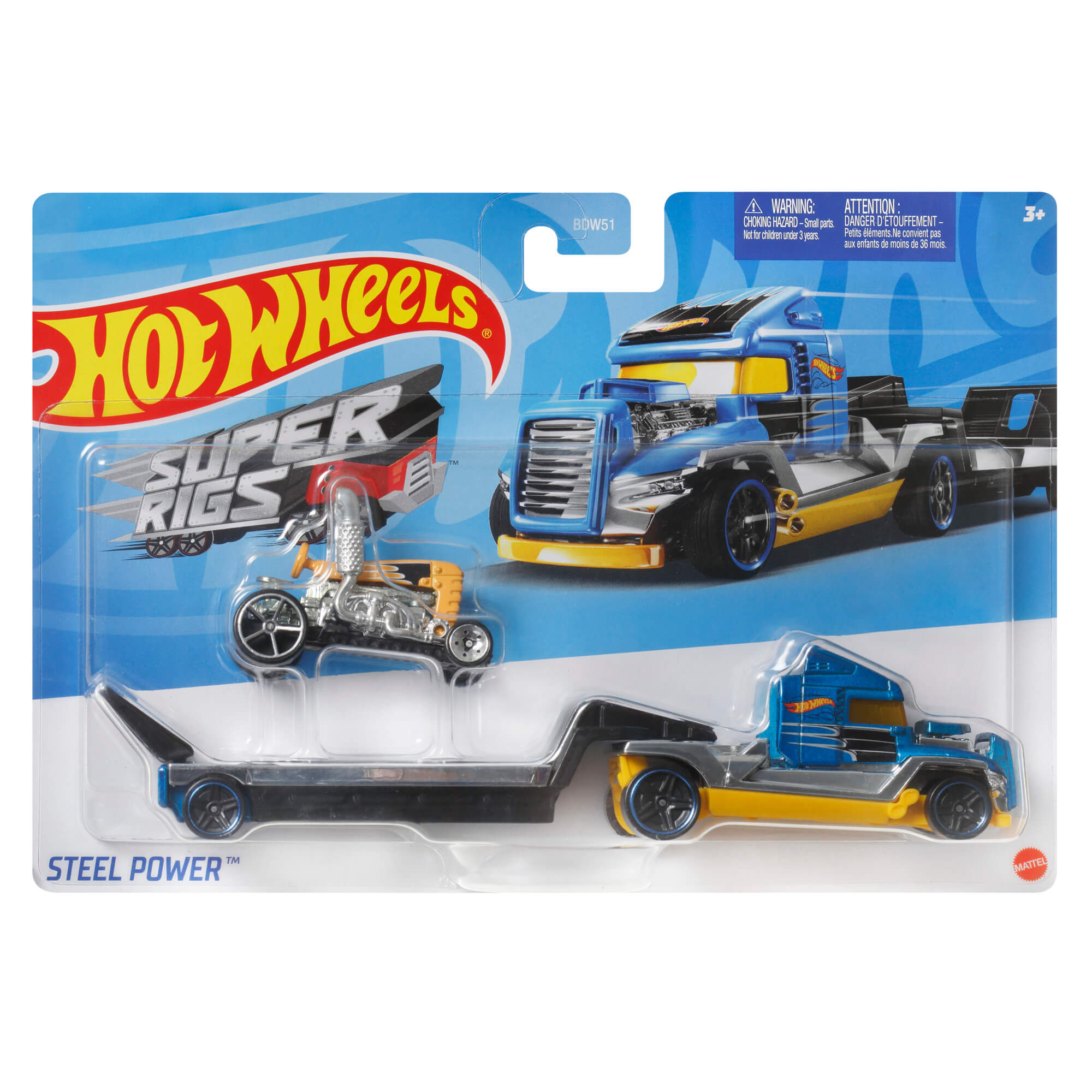 Hot Wheels Super Rigs Steel Power 1:64 Scale Diecast Vehicle Set package