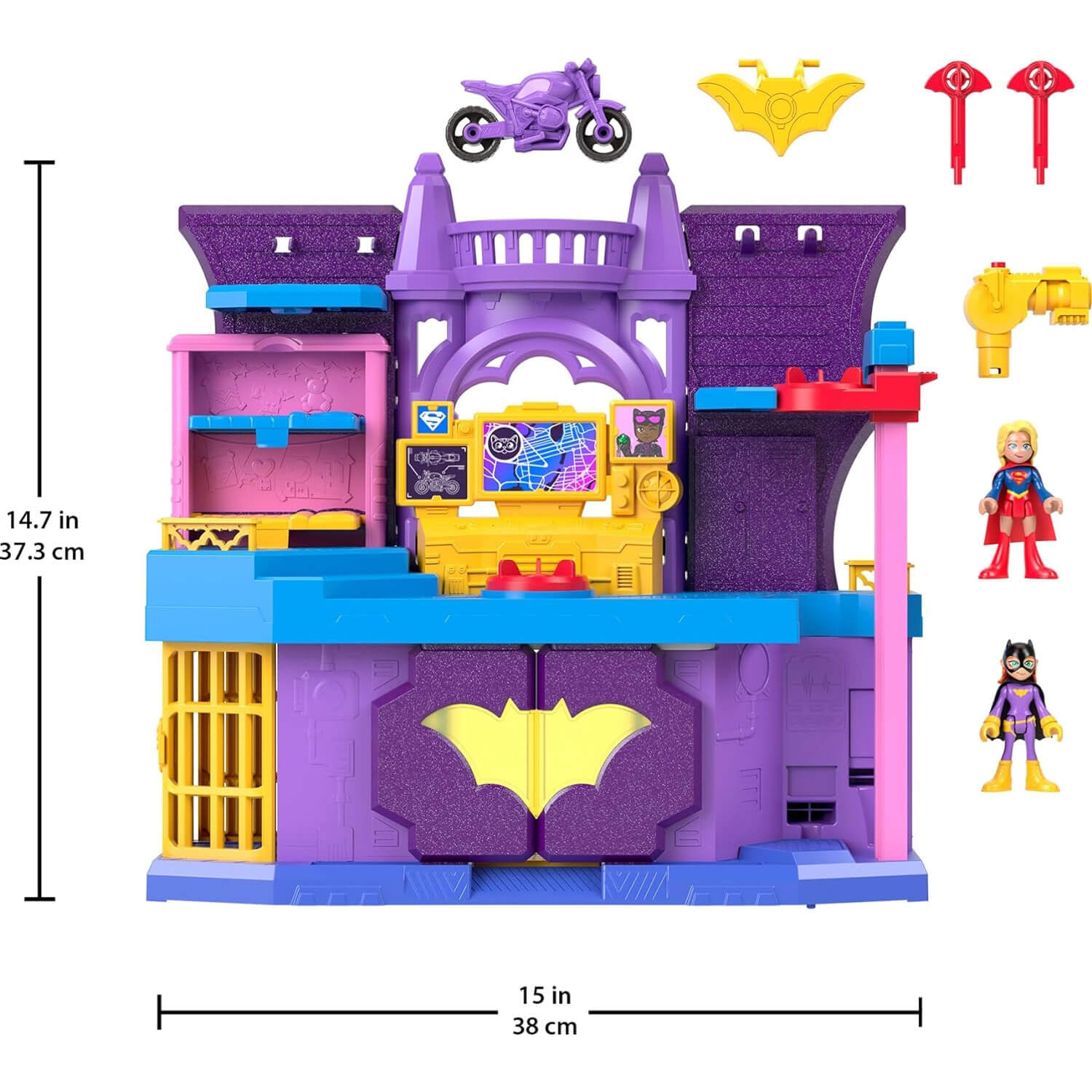 Imaginext DC Super Friends Batgirl Hero Hideout Playset measurements