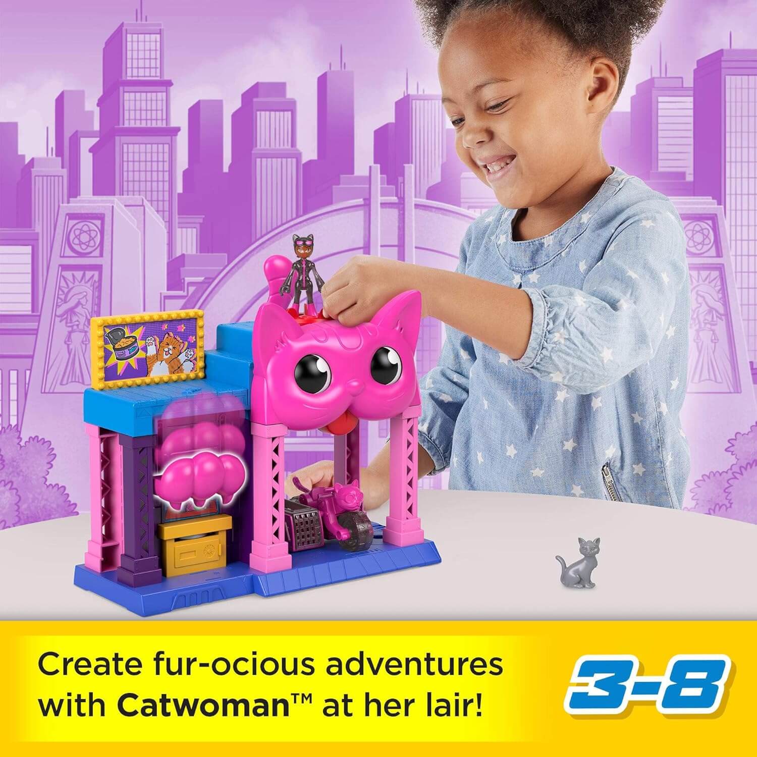 Imaginext DC Super Friends Catwoman Playhouse Playset child playing