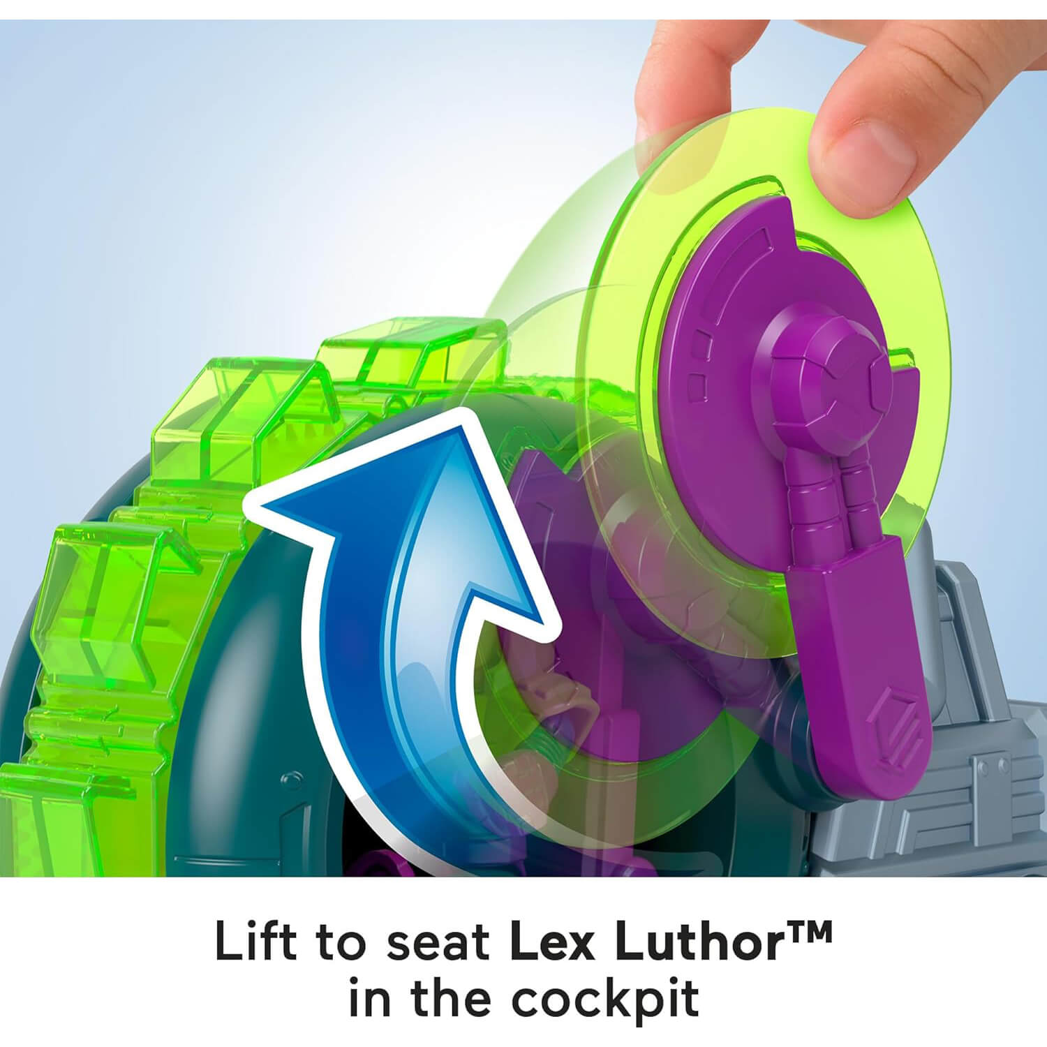 Imaginext DC Super Friends Lex Luthor Spinning Saw Vehicle & Figure Set Lex in cockpit