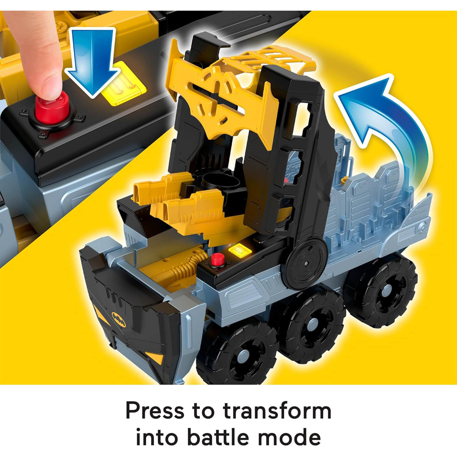 Imaginext DC Super Friends Transforming Bat-Tank battle mode