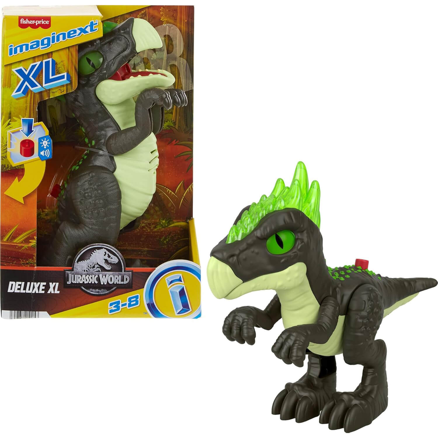 Imaginext Jurassic World Deluxe Dracorex XL 10 Inch Dinosaur Figure packaging