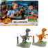 Dinos from the Jurassic World Rock 'em Sock 'em Robots Blue vs Atrociraptor Game and the box