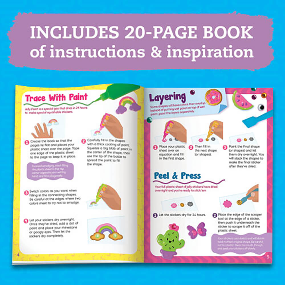 KLUTZ Paint & Peel Jelly Stickers Book and Creativity Kit