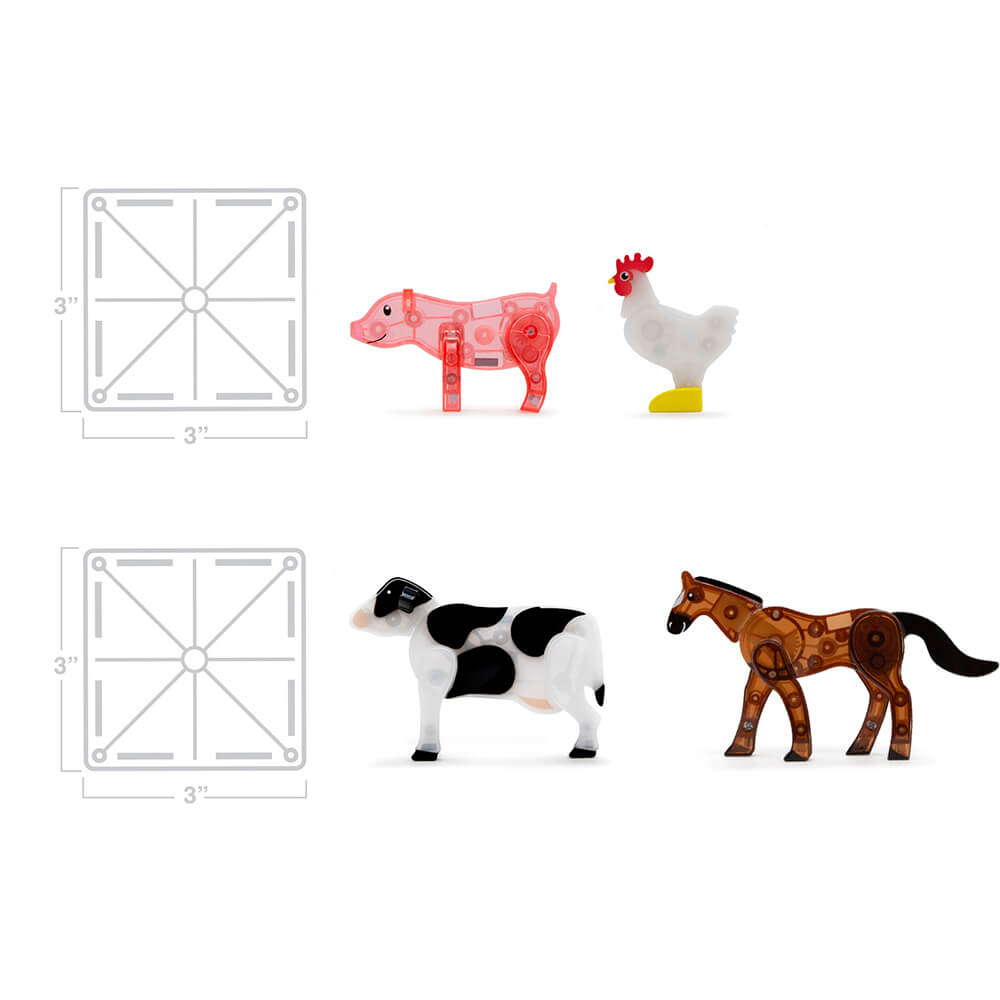 MAGNA-TILES® Farm Animals 25 Piece Magnetic Building Playset