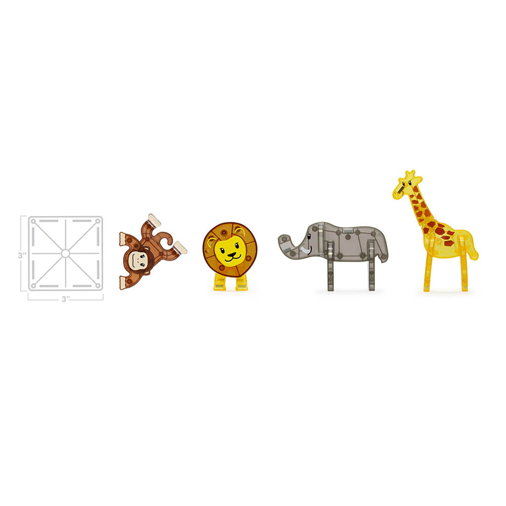 MAGNA-TILES® Safari Animals 25 Piece Magnetic Building Playset