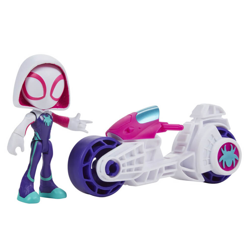 Marvel Spidey and His Amazing Friends 4" Ghost-Spider and Motorcycle Action Figure